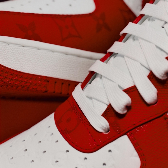 Splurge On This Hot New Men's Louis Vuitton X Air Force 1 Low White Comet Red Sale Today!